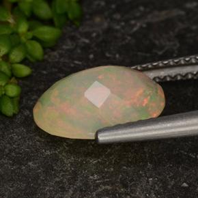 Opale naturale multicolore da 1,35 ct, trasparente, trasparente/traslucido