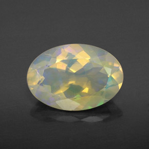 Opale naturale multicolore da 1,78 ct, taglio ovale, trasparente