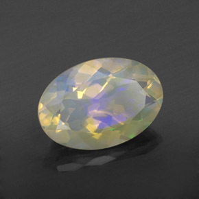 Opale naturale multicolore da 1,78 ct, taglio ovale, trasparente
