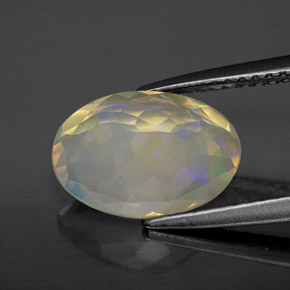 Opale naturale multicolore da 1,78 ct, taglio ovale, trasparente