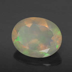 Opale naturale multicolore da 1,59 ct, taglio ovale, trasparente
