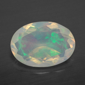 Opale naturale multicolore da 2,27 ct, taglio ovale, trasparente