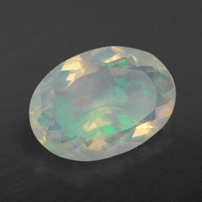 Opale naturale multicolore da 2,27 ct, taglio ovale, trasparente