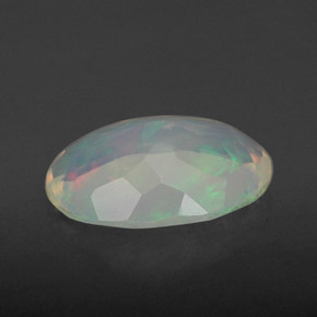 Opale naturale multicolore da 2,27 ct, taglio ovale, trasparente