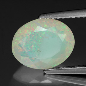 Opale naturale multicolore da 1,53 ct, trasparente, trasparente/traslucido