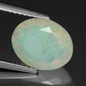 Opale naturale multicolore da 1,53 ct, trasparente, trasparente/traslucido