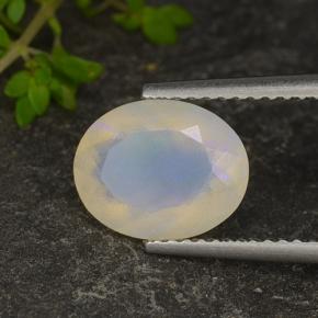 Opale naturale multicolore da 1,35 ct, taglio ovale, traslucido