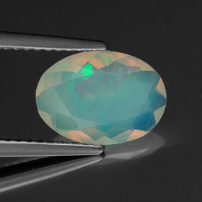 Opale naturale multicolore da 1,12 ct, trasparente, trasparente/traslucido