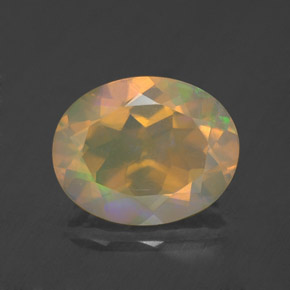 Opale naturale multicolore da 1,63 ct, taglio ovale, trasparente