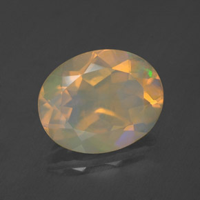 Opale naturale multicolore da 1,63 ct, taglio ovale, trasparente