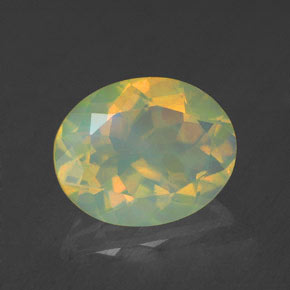 Opale naturale multicolore da 1,66 ct, taglio ovale, trasparente