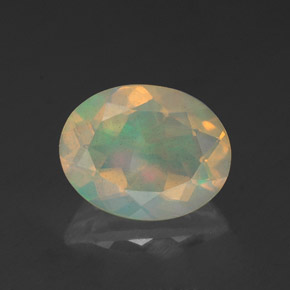 Opale naturale multicolore da 1,52 ct, trasparente, trasparente/traslucido
