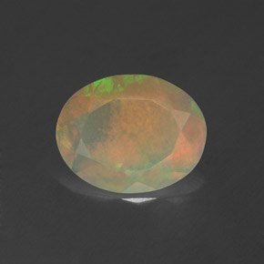 Opale naturale multicolore da 1,14 ct, taglio ovale, traslucido