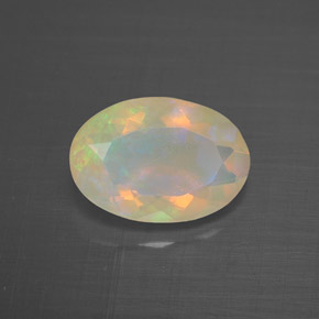 Opale naturale multicolore da 1,38 ct, trasparente, trasparente/traslucido