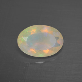 Opale naturale multicolore da 1,38 ct, trasparente, trasparente/traslucido
