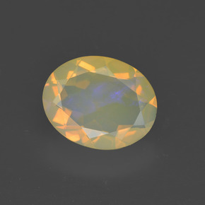 Opale naturale multicolore da 1,31 ct, taglio ovale, trasparente