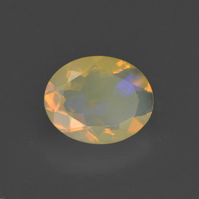 Opale naturale multicolore da 1,31 ct, taglio ovale, trasparente