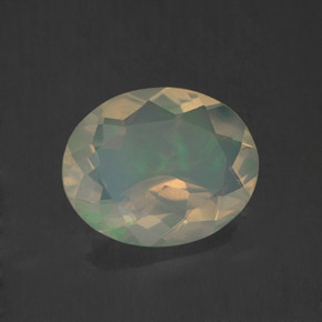 Opale naturale multicolore da 1,19 ct, taglio ovale, trasparente