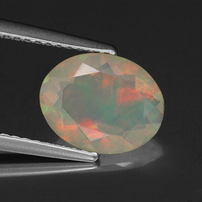 Opale naturale multicolore da 1,37 ct, trasparente, trasparente/traslucido