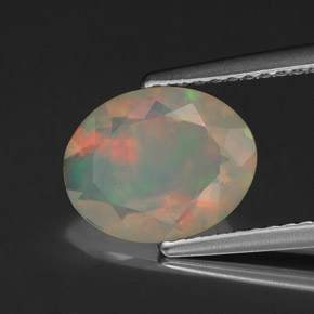 Opale naturale multicolore da 1,37 ct, trasparente, trasparente/traslucido