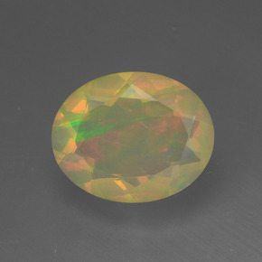 Opale naturale multicolore da 1,34 ct, taglio ovale, traslucido