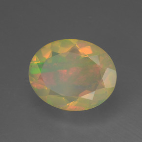 Opale naturale multicolore da 1,34 ct, taglio ovale, traslucido