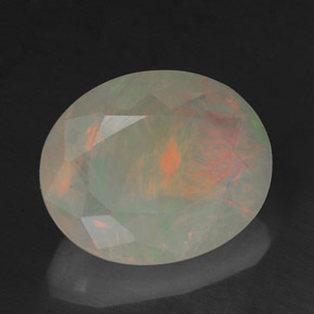 Opale naturale multicolore da 2,18 ct, trasparente, trasparente/traslucido