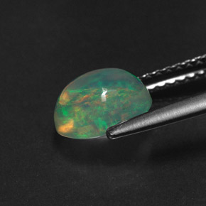 Opale naturale multicolore da 1,07 ct, trasparente, trasparente/traslucido