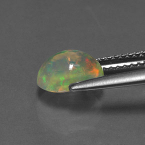 Opale naturale multicolore da 1,11 ct, taglio ovale, trasparente