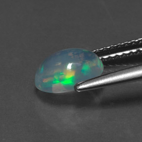 Opale naturale multicolore da 0,89 ct, taglio ovale, trasparente