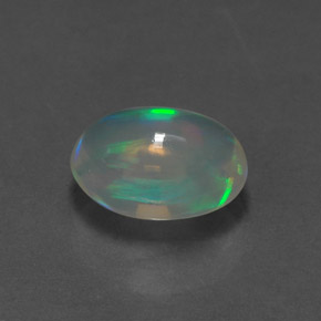 Opale naturale multicolore da 1,28 ct, taglio ovale, trasparente
