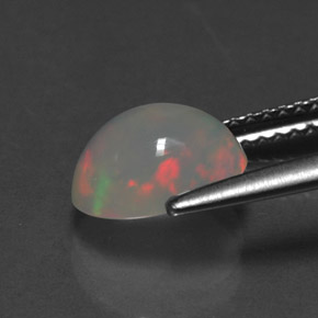 Opale naturale multicolore da 1,24 ct, trasparente, trasparente/traslucido