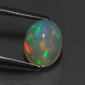 Opale naturale multicolore da 1,37 ct, trasparente, trasparente/traslucido