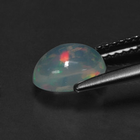 Opale naturale multicolore da 1,01 ct, taglio ovale, trasparente