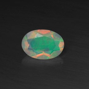 Opale naturale multicolore da 0,44 ct, taglio ovale, trasparente