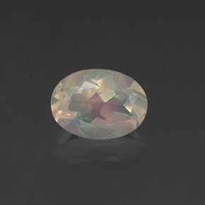 Opale naturale multicolore da 0,62 ct, taglio ovale, trasparente