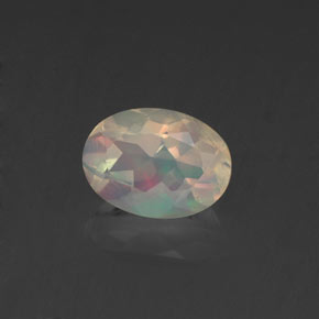 Opale naturale multicolore da 0,62 ct, taglio ovale, trasparente