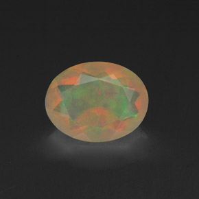 Opale naturale multicolore da 0,99 ct, taglio ovale, trasparente