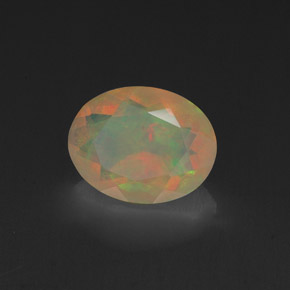 Opale naturale multicolore da 0,99 ct, taglio ovale, trasparente
