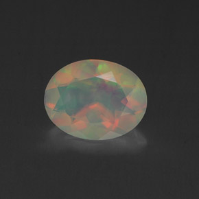 Opale naturale multicolore da 1,01 ct, taglio ovale, trasparente