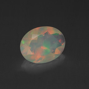 Opale naturale multicolore da 1,01 ct, taglio ovale, trasparente