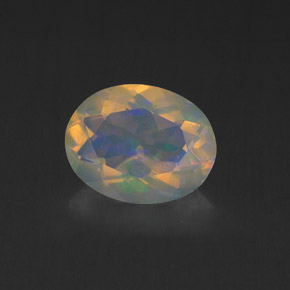 Opale naturale multicolore da 1,15 ct, taglio ovale, trasparente