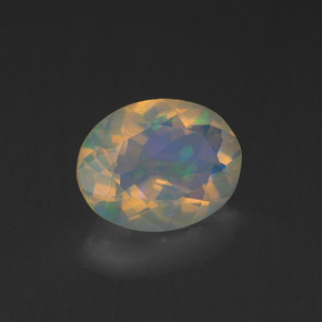 Opale naturale multicolore da 1,15 ct, taglio ovale, trasparente