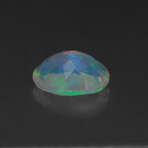 Opale naturale multicolore da 1,15 ct, taglio ovale, trasparente
