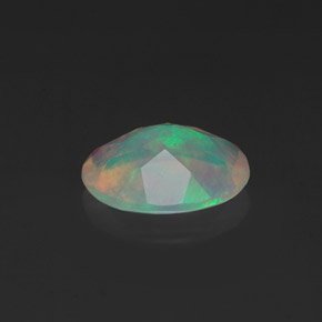 Opale naturale multicolore da 0,98 ct, taglio ovale, trasparente
