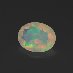 Opale naturale multicolore da 1,09 ct, taglio ovale, trasparente