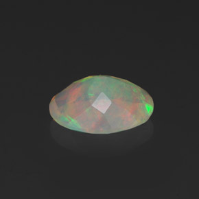 Opale naturale multicolore da 1,09 ct, taglio ovale, trasparente