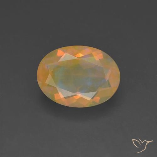 1.07ct Naturale Multicolore Opale, Ovale, Traslucido