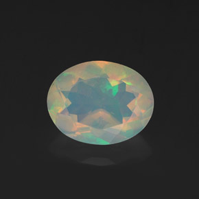 Opale naturale multicolore da 1,18 ct, taglio ovale, trasparente