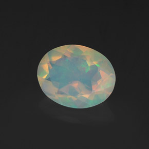 Opale naturale multicolore da 1,18 ct, taglio ovale, trasparente
